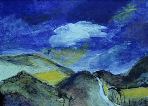 Landschaft mit Rapsfeldern